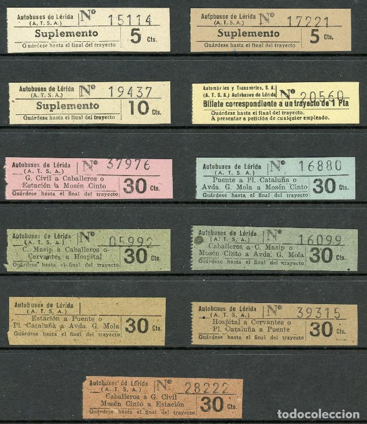 Sammeln von Fahrkarten: (L471) 11 BILLETES DE AUTOBUSES DE LERIDA // W50