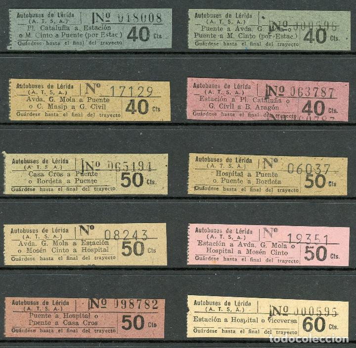 Sammeln von Fahrkarten: (L472) 10 BILLETES DE AUTOBUSES DE LERIDA // W51