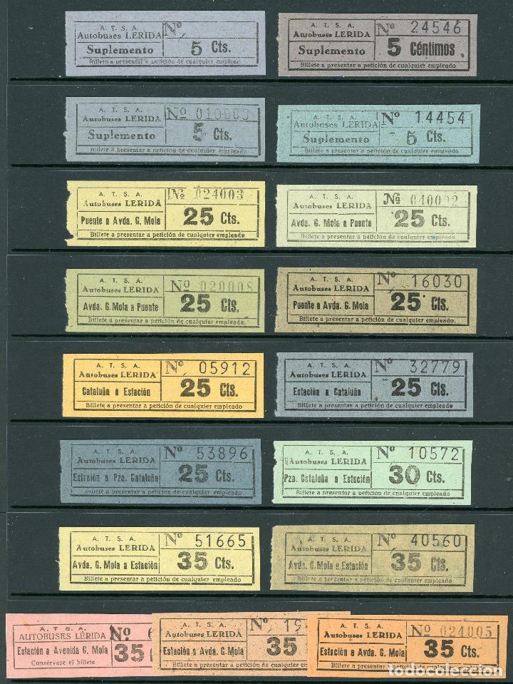 Sammeln von Fahrkarten: (L474) 17 BILLETES DE AUTOBUSES DE LERIDA // W35