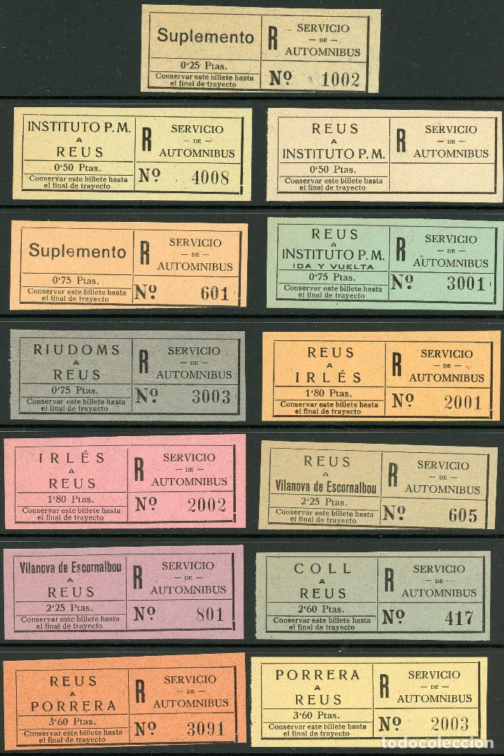 Sammeln von Fahrkarten: (L475) 13 BILLETES DE SERVICIO DE AUTOMNIBUS  // A&Ntilde;OS 40 // T42