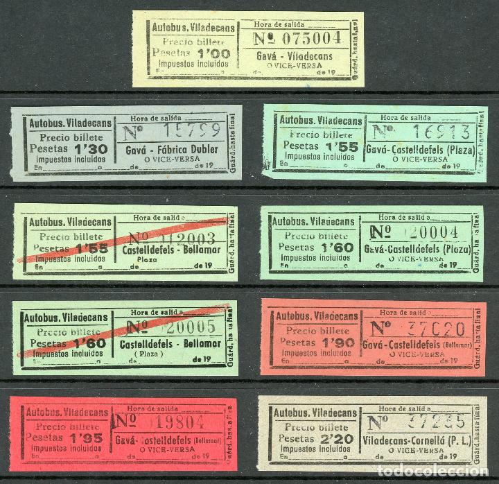 Sammeln von Fahrkarten: (L479) 9 BILLETES DE AUTOBUS. VILADECANS // 19_ _ // U30