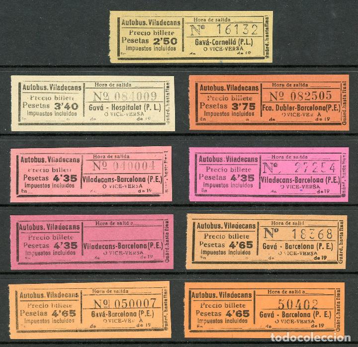 Sammeln von Fahrkarten: (L480) 9 BILLETES DE AUTOBUS. VILADECANS // 19_ _ // U30