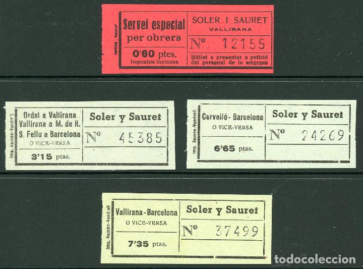 Sammeln von Fahrkarten: (L482) 4 BILLETES DE SOLER Y SAURET // A&Ntilde;OS 50 // V28