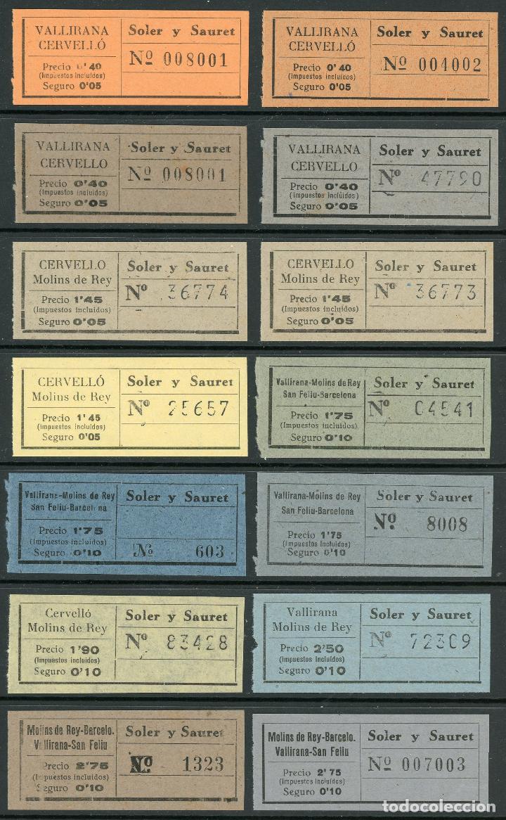 Sammeln von Fahrkarten: (L483) 14 BILLETES DE SOLER Y SAURET  // A&Ntilde;OS 50 // V29