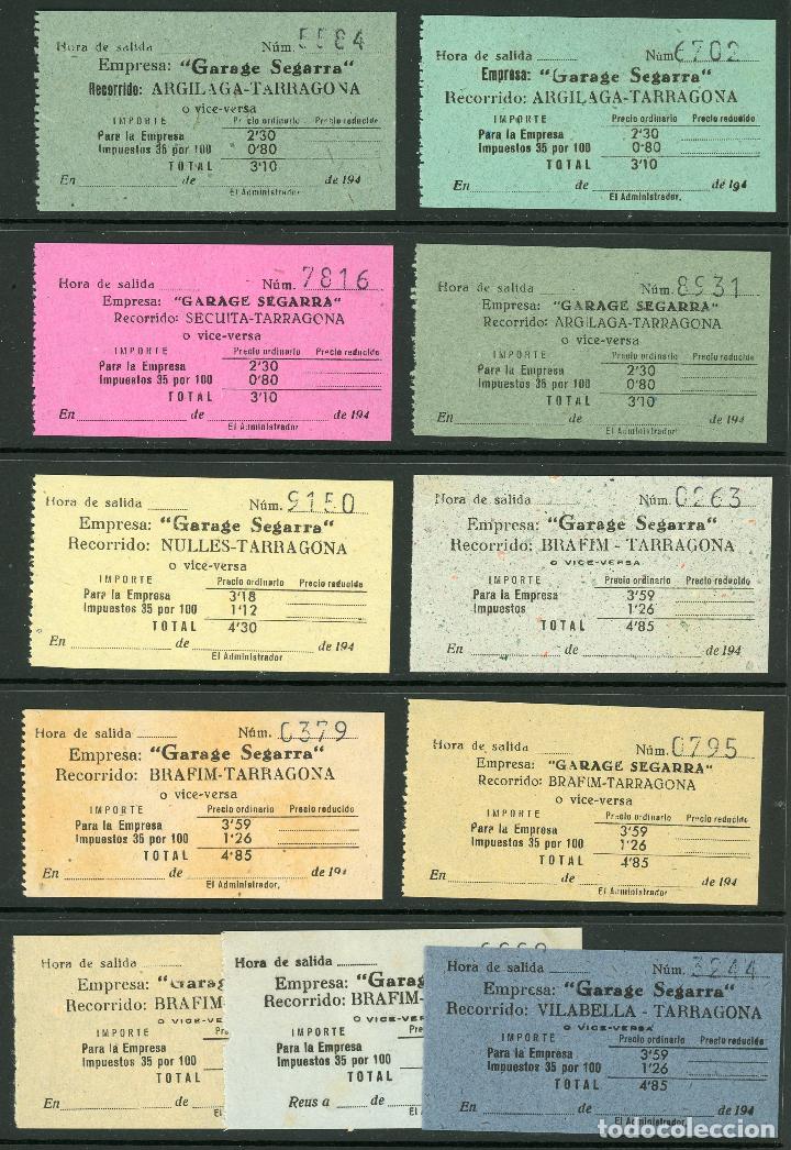 Coleccionismo Billetes de transporte: (L490) 11 BILLETES DE GARAGE SEGARRA //  // 1940 // V38