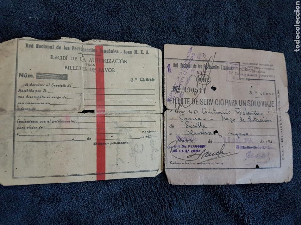 Collectables Transport Tickets: 2 billetes tren ferrocarril a&ntilde;o 40
