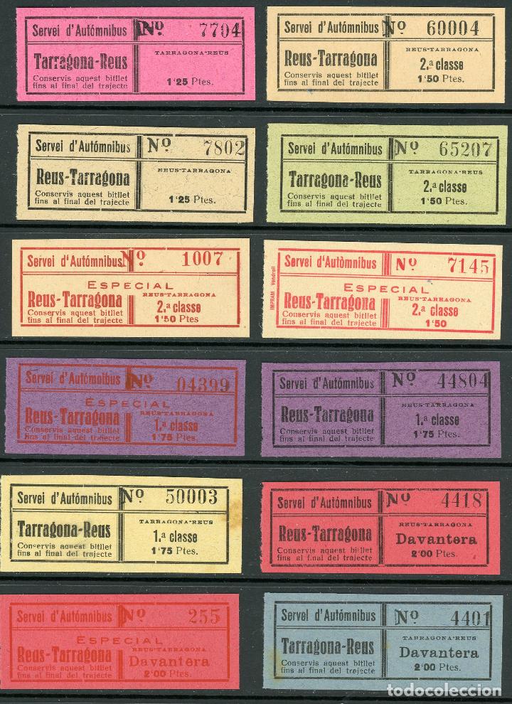 Sammeln von Fahrkarten: (L514) 12 BILLETES DE SERVEI D'AUTOMNIBUS // REUS, TARRAGONA // 1936-39 // Y1