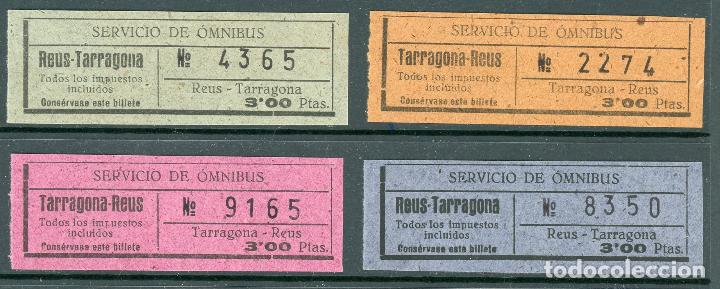 Sammeln von Fahrkarten: (L516) 4 BILLETES DEL SERVICIO DE OMNIBUS // TARRAGONA, REUS // Y3