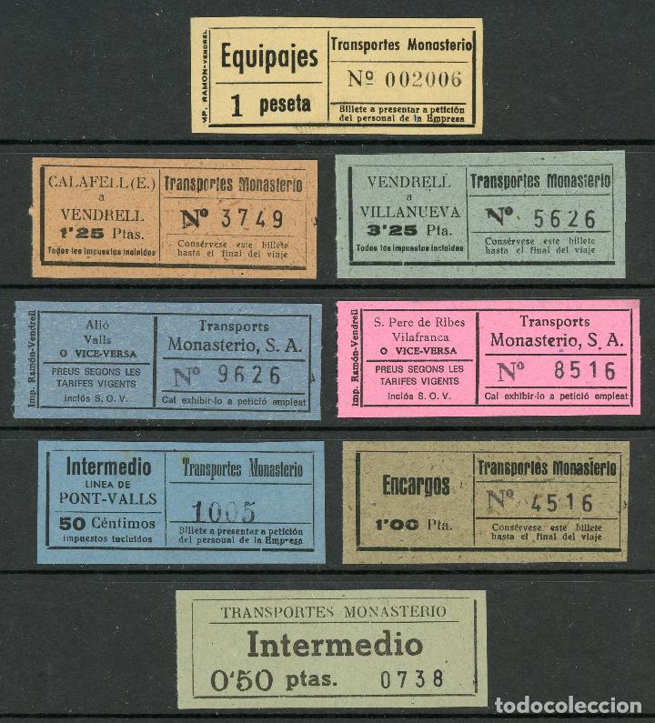 Sammeln von Fahrkarten: (L519) 8 BILLETES DE TRANSPORTS/ES  MONASTERIO // Y33