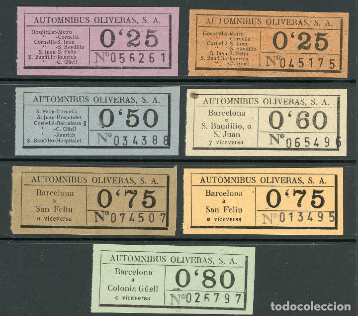 Sammeln von Fahrkarten: (L520) 7 BILLETES DE AUTOMNIBUS OLIVERAS  // Y43