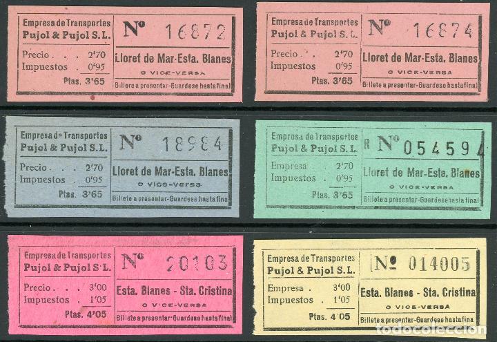 Sammeln von Fahrkarten: (L521) 6 BILLETES DE PUJOL & PUJOL S.L. // ESTACION BLANES, SANTA CRISTINA, LLORET DE MAR  // Y47