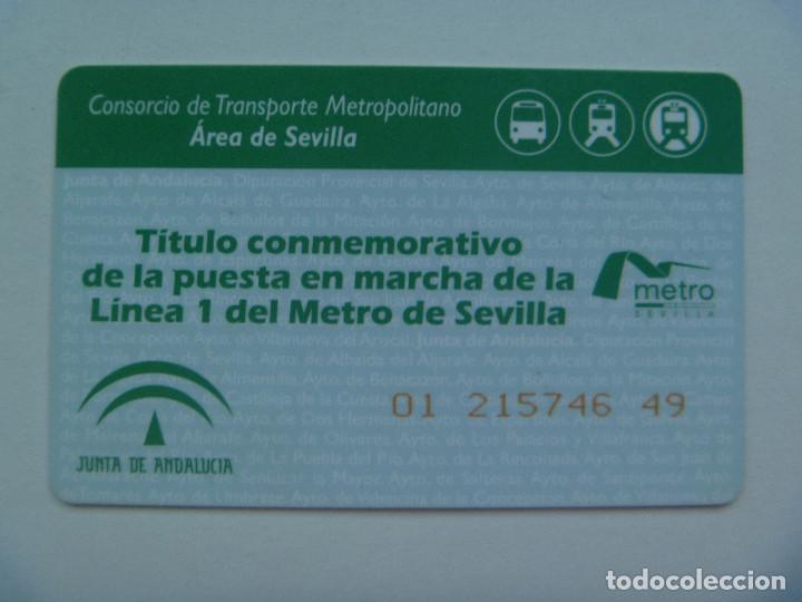 TITULO CONMEMORATIVO DE LA PUESTA EN MARCHA DE LA LINEA 1 DEL METRO DE SEVILLA