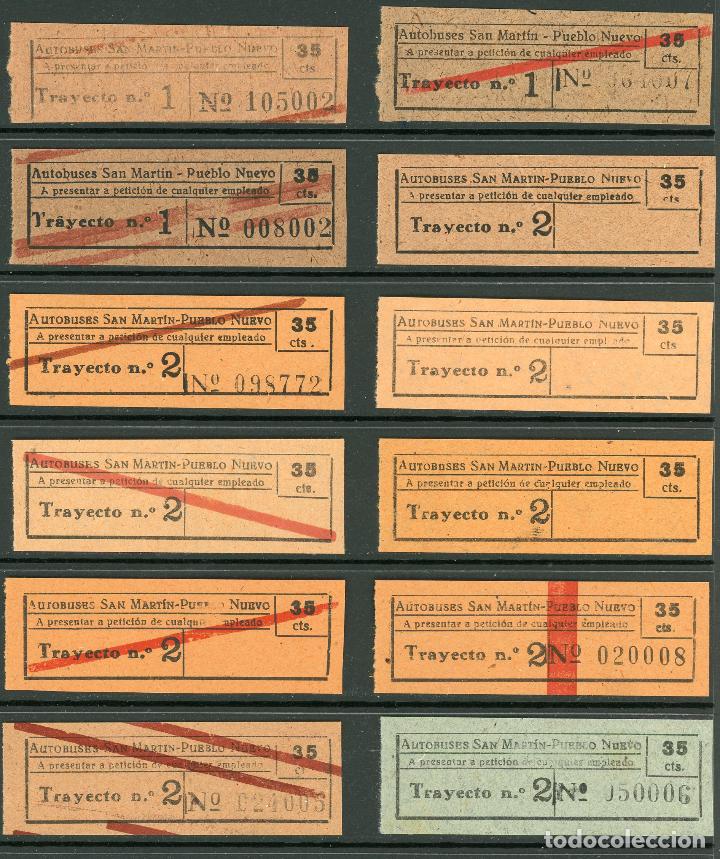 Sammeln von Fahrkarten: (L529) 12 BILLETES DE AUTOBUSES VILADECANS // A&Ntilde;OS 50 // V12