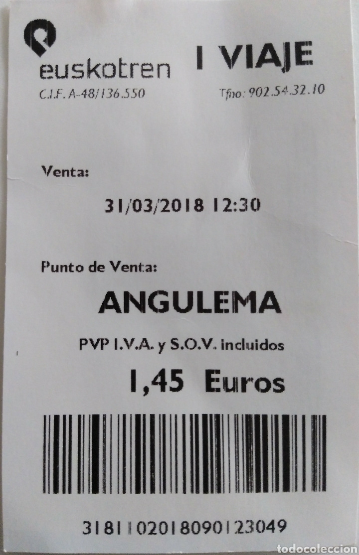 Sammeln von Fahrkarten: BILLETE DE TRANV&Iacute;A DE VITORIA
