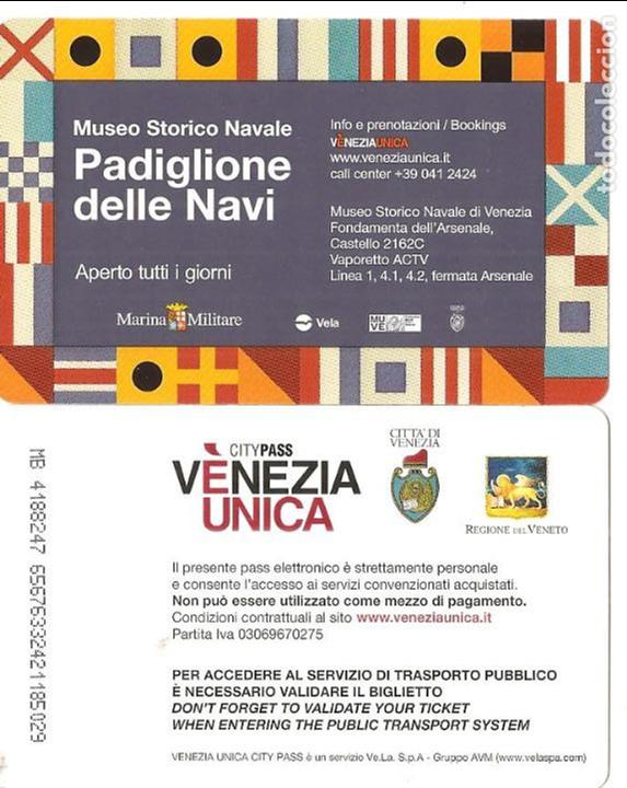 Sammeln von Fahrkarten: BILLETE DE TRANSPORTE-ENTRADA, VENECIA-ITALIA, CITY-PASS VENEZIA UNICA