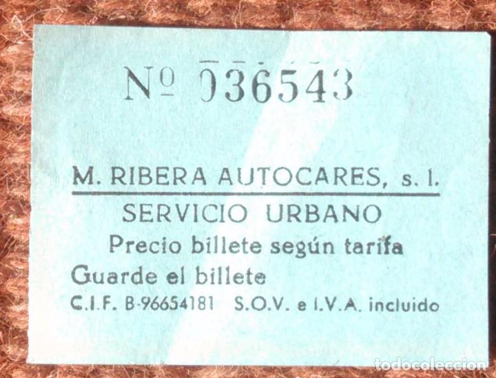 Collectionnisme Billets de transport: M. RIBERA AUTOCARES - SERVICIO URBANO - CULLERA