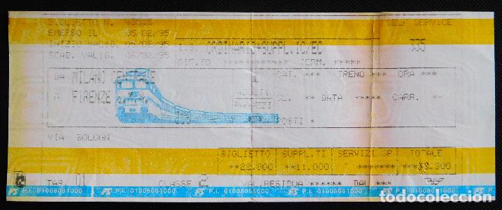 Coleccionismo Billetes de transporte: BILLETE TREN MILANO FIRENZE ITALIA MILAN FLORENCIA 6FEB95