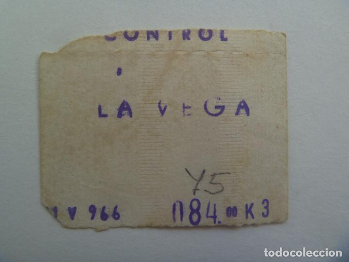 Colecionismos Bilhetes de Transporte: BILLETE DE EMPRESA DE AUTOBUSES DESCONOCIDA : LINEA LA VEGA . 1966