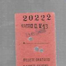 Coleccionismo Billetes de transporte: BILLETE DE FERROCARRIL. MADRID A LEON. 13/04/1958. VER. Lote 131479274