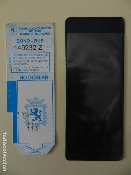 Collectables Transport Tickets: Antiguo Bono-bus Transporte urbano de LE&Oacute;N Alesa incluye su funda
