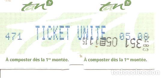 Sammeln von Fahrkarten: BILLETE TRANSPORTE, NANTES-FRANCIA, TICKET TRAN,