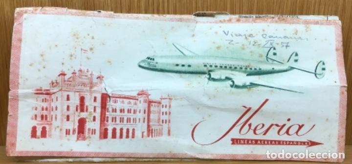 Collectables Transport Tickets: Iberia L&iacute;neas a&eacute;reas Espa&ntilde;olas - Antiguo sobre o funda para guardar los billetes de vuelo - A&ntilde;os 50