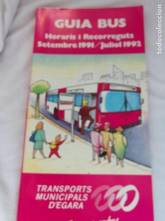 Colecionismos Bilhetes de Transporte: GUIA BUS -Horaris i recorreguts setembre 1991/juliol 1992 Transports municipals d'Egara