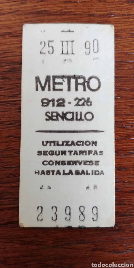 Coleccionismo Billetes de transporte: Billete metro de Madrid sencillo 1990 trasera Goya los le&ntilde;adores museo del Prado