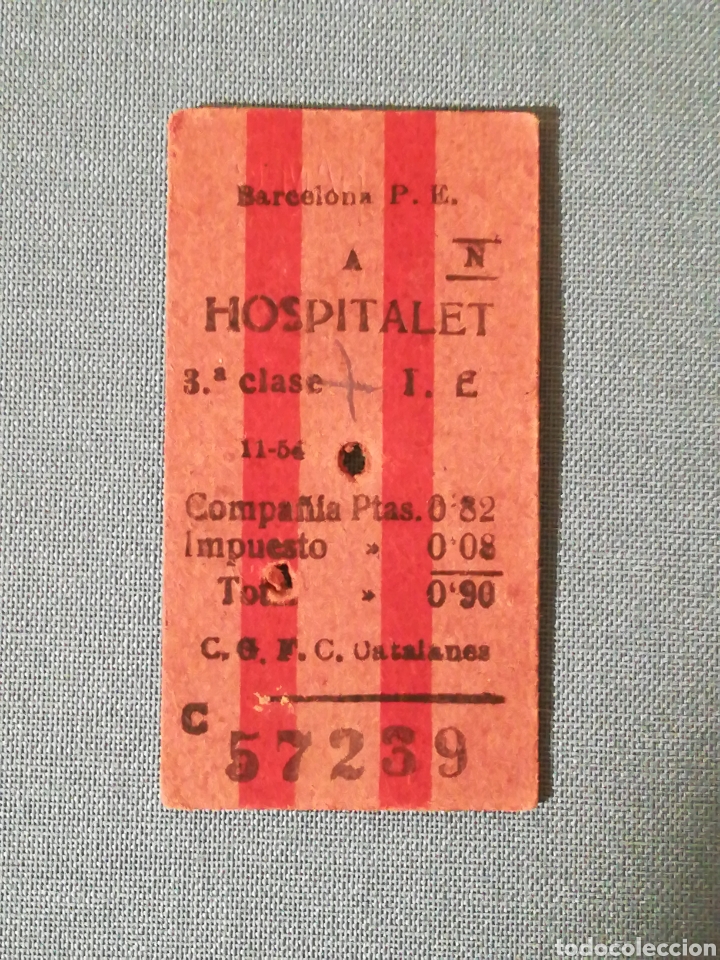 Colecionismos Bilhetes de Transporte: BILLETE DE TREN EDMONSON FERROCARRILES CATALANES BARCELONA A HOSPITALET