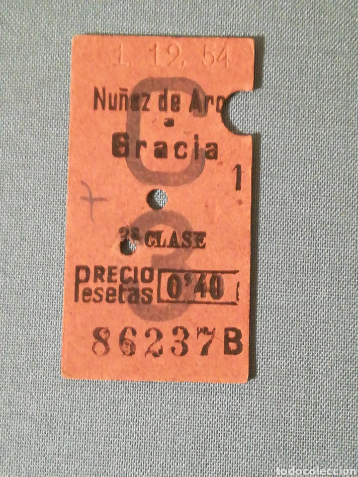 Colecionismos Bilhetes de Transporte: BILLETE DE TREN EDMONSON FERROCARRILES CATALANES BARCELONA DE GRACIA A NU&Ntilde;EZ DE ARO