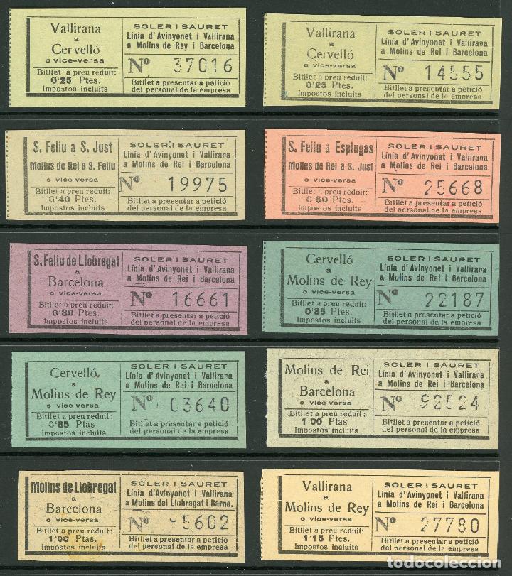 Coleccionismo Billetes de transporte: (L534) 10 BILLETES DE SOLER Y SAURET // V25