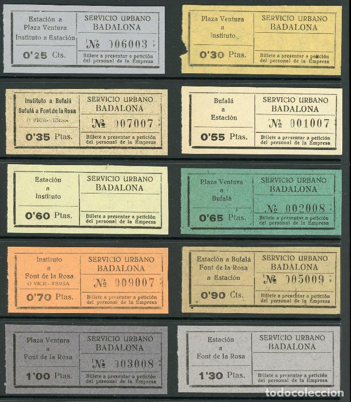 Colecionismos Bilhetes de Transporte: (L545) 10 BILLETES DE SERVICIO URBANO DE BADALONA // V55