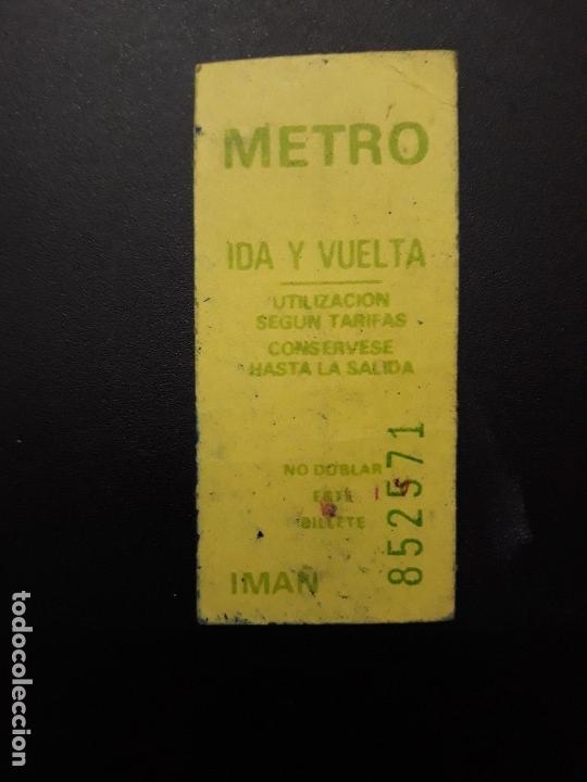 Coleccionismo billetes de transporte: 1 BILLETE  DE ** METRO IDA Y VUELTA AMARILLO . USADO **.