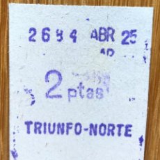 Coleccionismo Billetes de transporte: BILLETE FERROCARRIL - F C METROPOLITANO (TRIUNFO - NORTE) - 2 PESETAS. Lote 147764510