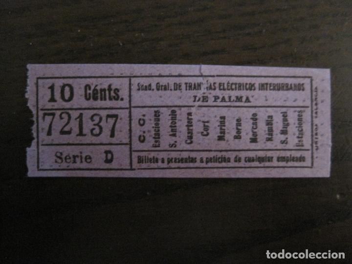 Colecionismos Bilhetes de Transporte: BILLETE TRANVIAS INTERURBANOS DE PALMA-10 CENTS-VER FOTOS-(V-15.862)