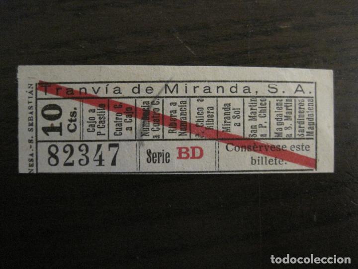 Colecionismos Bilhetes de Transporte: BILLETE TRANVIA DE MIRANDA-10 CENTS-VER FOTOS-(V-15.864)