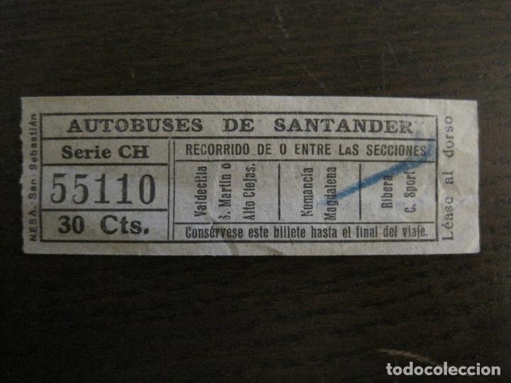 Colecionismos Bilhetes de Transporte: BILLETE AUTOBUSES DE SANTANDER-30 CTS-VER FOTOS-(V-15.866)