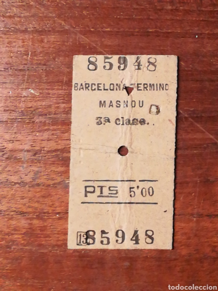 Collectables Transport Tickets: BILLETE DE TREN EDMONSON. BARCELONA MASNOU