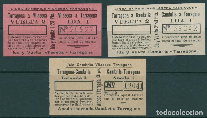 Collectables Transport Tickets: (L553) 3 BILLETE DE LA LINEA CAMBRILS - VILASECA - TARRAGONA // A&Ntilde;OS 50