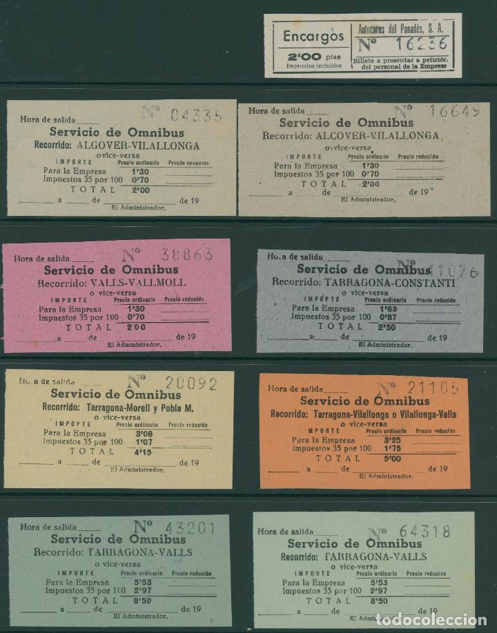 Collectables Transport Tickets: (L554) 9 BILLETES DE AUTOCARES DEL PANADES Y SERVICIO DE OMNIBUS // A&Ntilde;OS 50