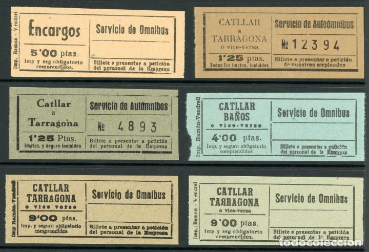 Collectables Transport Tickets: (L586) 6 BILLETES DE SERVICIO DE OMNIBUS DE CATLLAR A TARRAGONA // U5