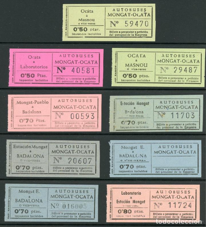Collectables Transport Tickets: (L593) 9 BILLETES DE AUTOBUSES MONGAT - OCATA // A&Ntilde;OS 40 // U43