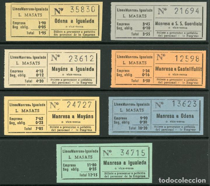 Collectables Transport Tickets: (L603) 7 BILLETES DE L. MASATS // LINEA  MANRESA  IGUALADA // U62