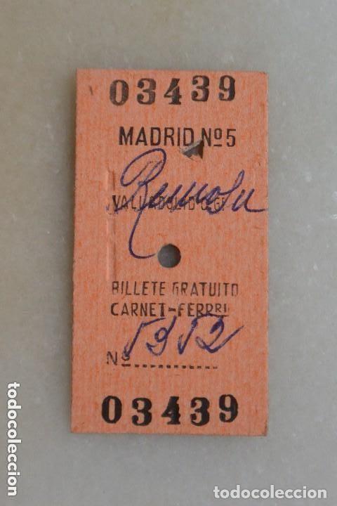 Sammeln von Fahrkarten: BILLETE DE TRANSPORTE FERROCARRIL MADRID REINOSA 1968