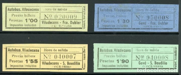 Sammeln von Fahrkarten: (L607) 4 BILLETES DE AUTOBUSES VILADECANS // V19