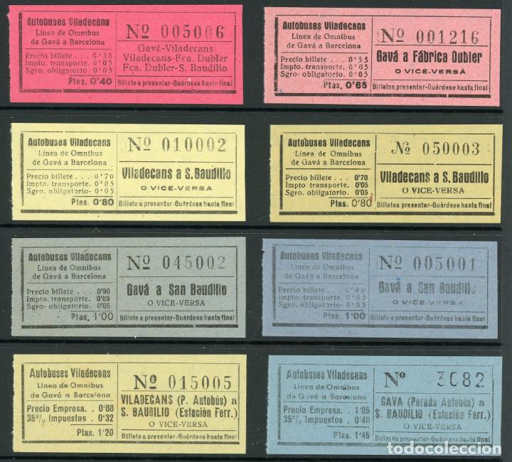 Collectables Transport Tickets: (L608) 8 BILLETES DE AUTOBUSES VILADECANS // V23