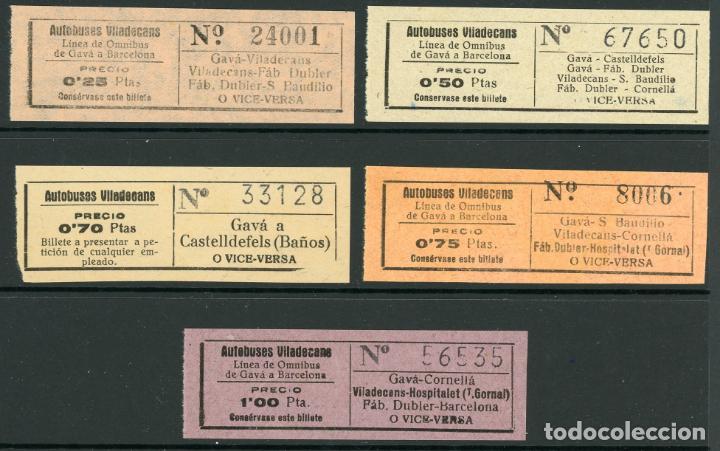 Collectables Transport Tickets: (L611) 5 BILLETES DE AUTOBUSES VILADECANS // V24