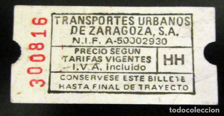 Collectables Transport Tickets: BILLETE AUTOBUS ZARAGOZA TRANSPORTES URBANOS HH