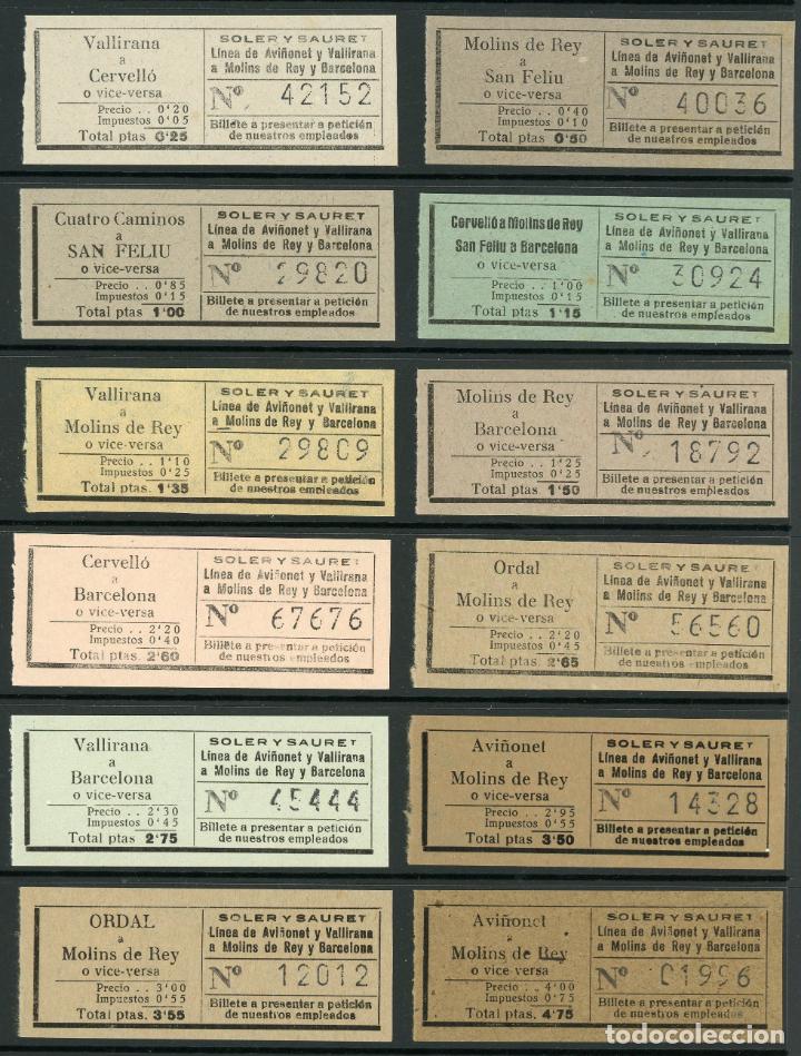 Collectables Transport Tickets: (L613) 12 BILLETES DE SOLER Y SAURET //  V28