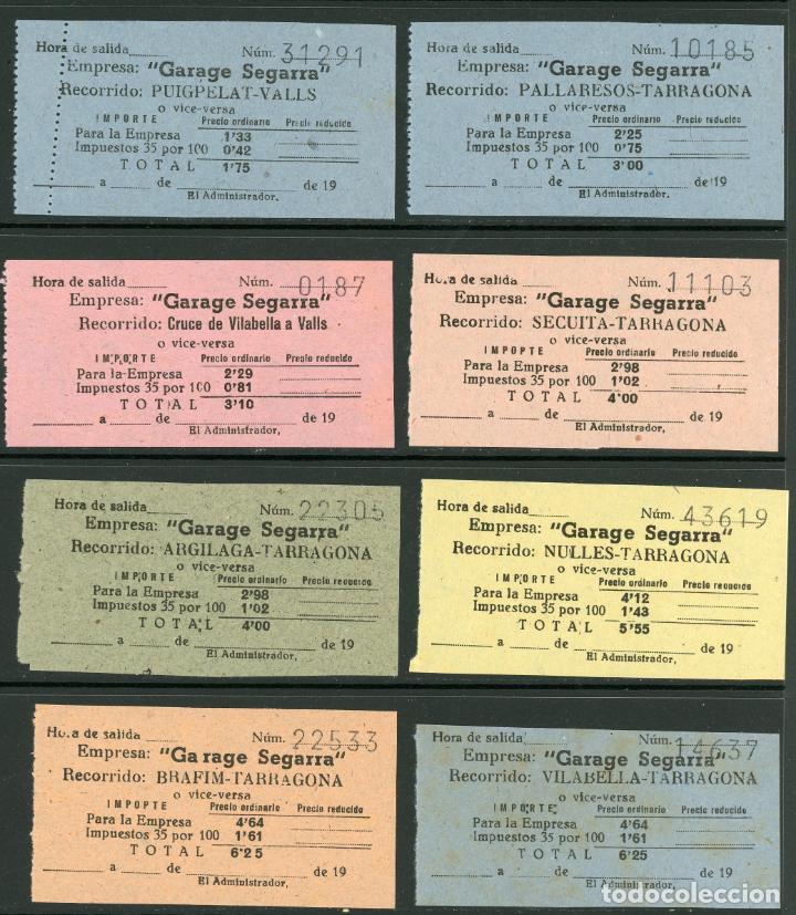 Collectables Transport Tickets: (L616) 8 BILLETES DE 'GARAGE SEGARRA' // V38